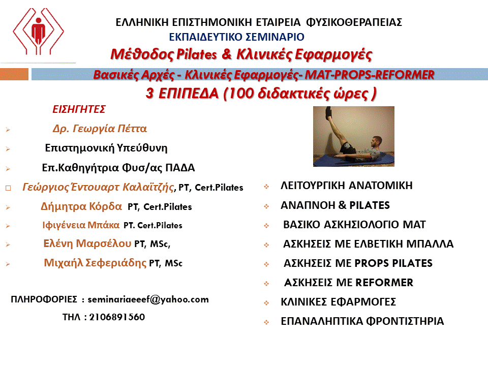 Μέθοδος Pilates & Κλινικές Εφαρμογές